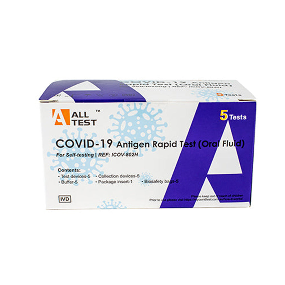 All Test Covid-19 Antigen Rapid Test (Oral Fluid) - 5 Pack - November 2025 Expiry